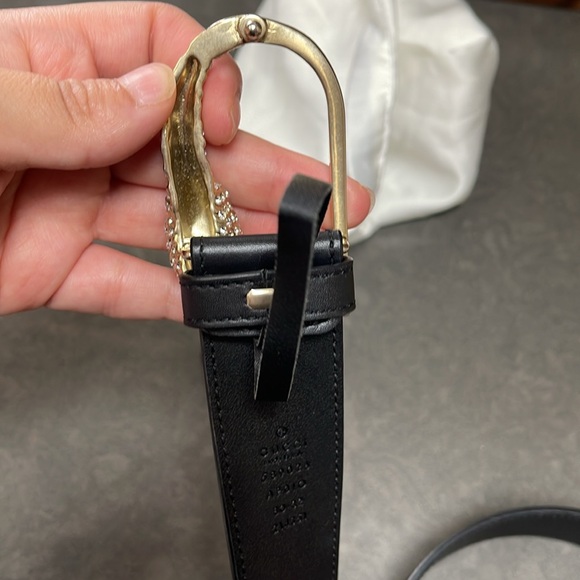 Gucci Moon Calfskin Crystal Tiger Belt 32” pant size 4 Black - Picture 9 of 10